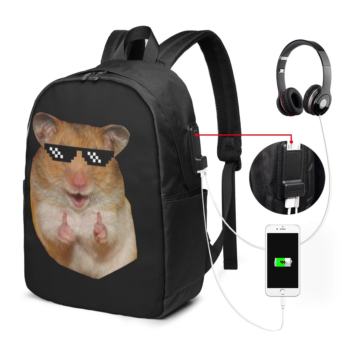 Women Bags For Laptop - Забавный рюкзак с изображением хомяка, дорожная